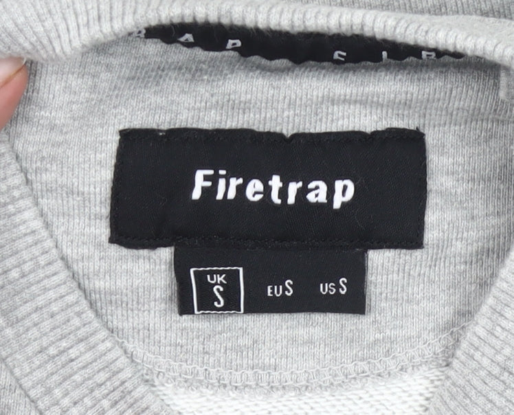 Mens UK Size S Firetrap Grey Pullover Sweatshirt