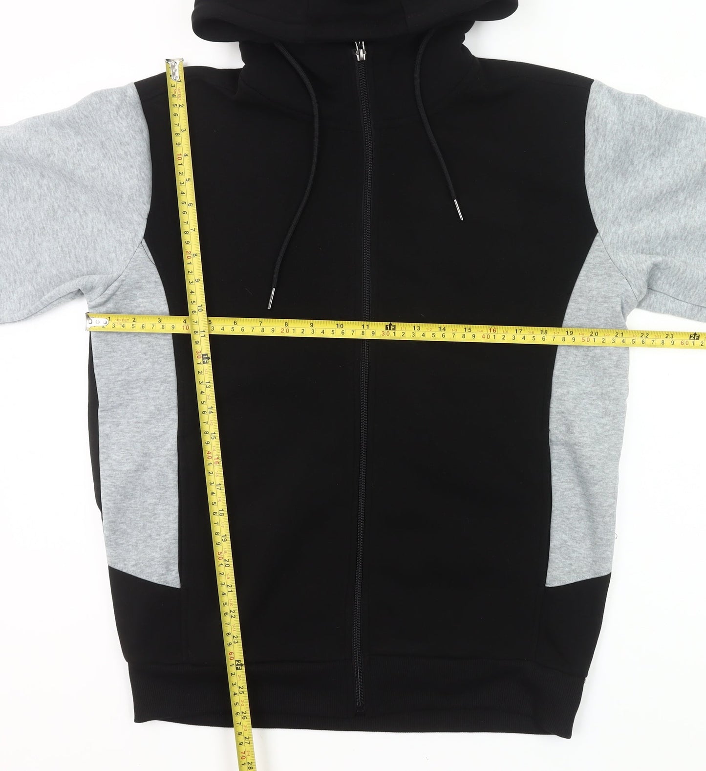 Donnay Men’s Black Grey Full Zip Hoodie Size S Regular Fit