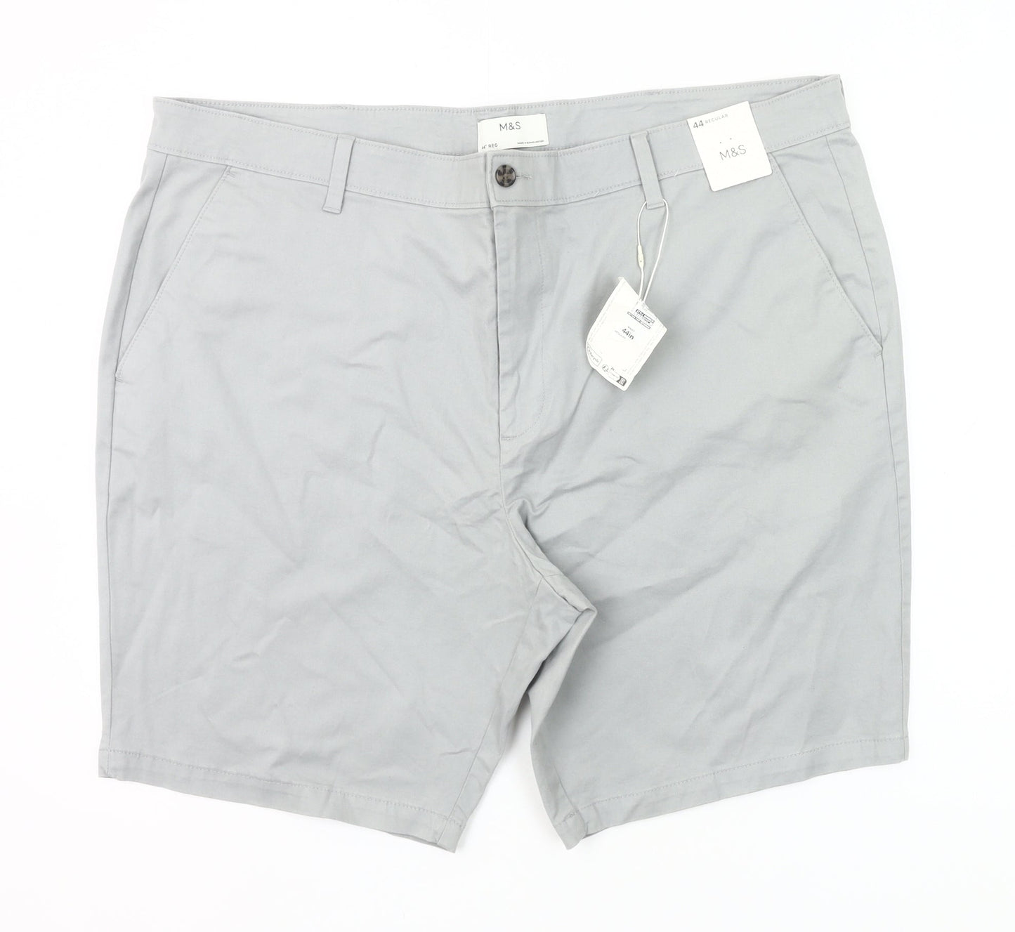 Marks and Spencer Men’s Grey 44 Chino Shorts Cotton Stretch