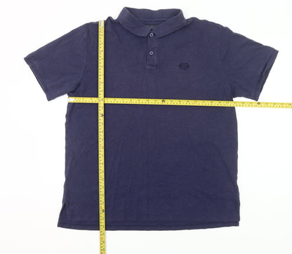 Paul Costelloe Men’s Blue XL Cotton Polo Shirt Short Sleeve
