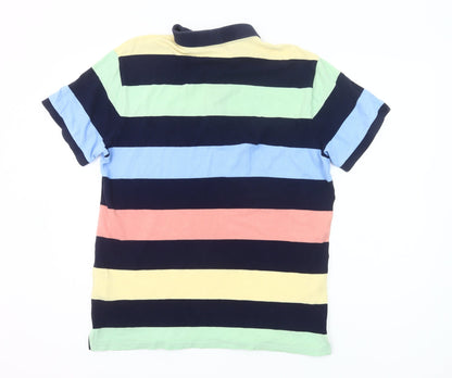 GANT Men’s Multicoloured Striped Polo Shirt XL Cotton Preppy Casual