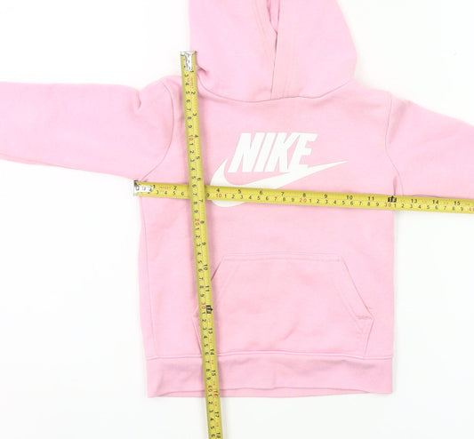 Nike Girls Pink Pullover Hoodie 2-3 Years Logo Fleece Sweatshirt