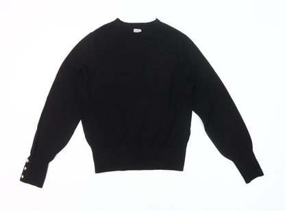 H&M Women's Black Crew Neck Pullover Jumper Size S Long Sleeve