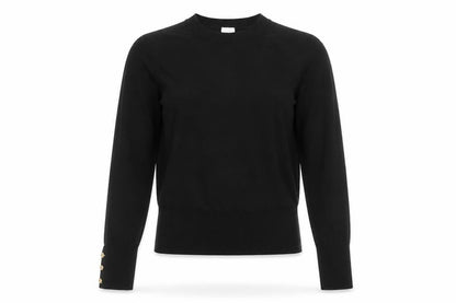 H&M Women's Black Crew Neck Pullover Jumper Size S Long Sleeve