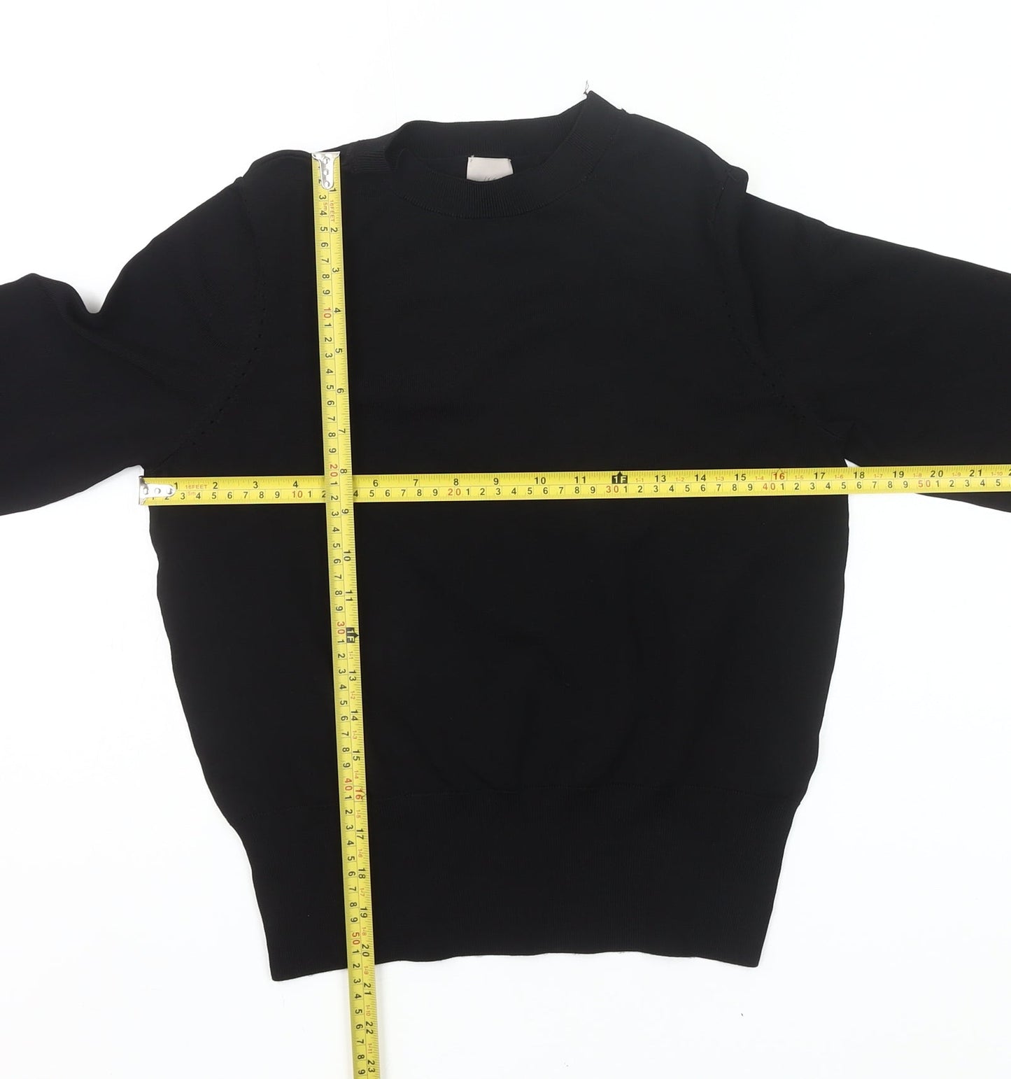 H&M Women's Black Crew Neck Pullover Jumper Size S Long Sleeve