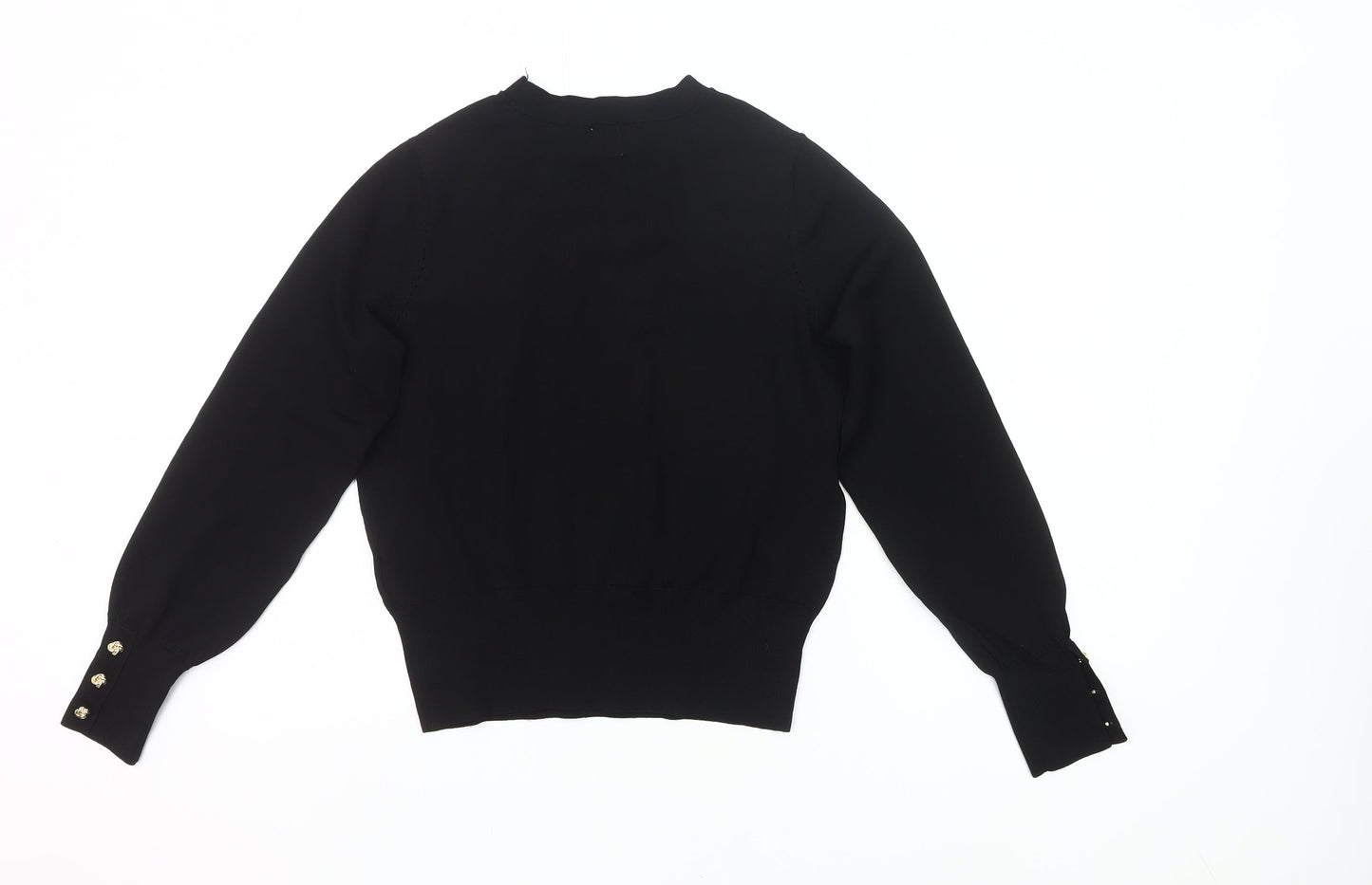 H&M Women's Black Crew Neck Pullover Jumper Size S Long Sleeve