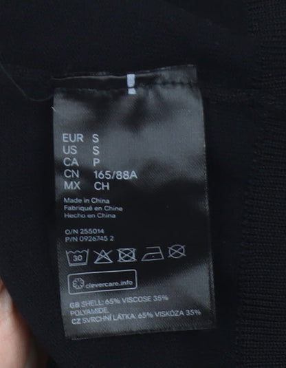 H&M Women's Black Crew Neck Pullover Jumper Size S Long Sleeve
