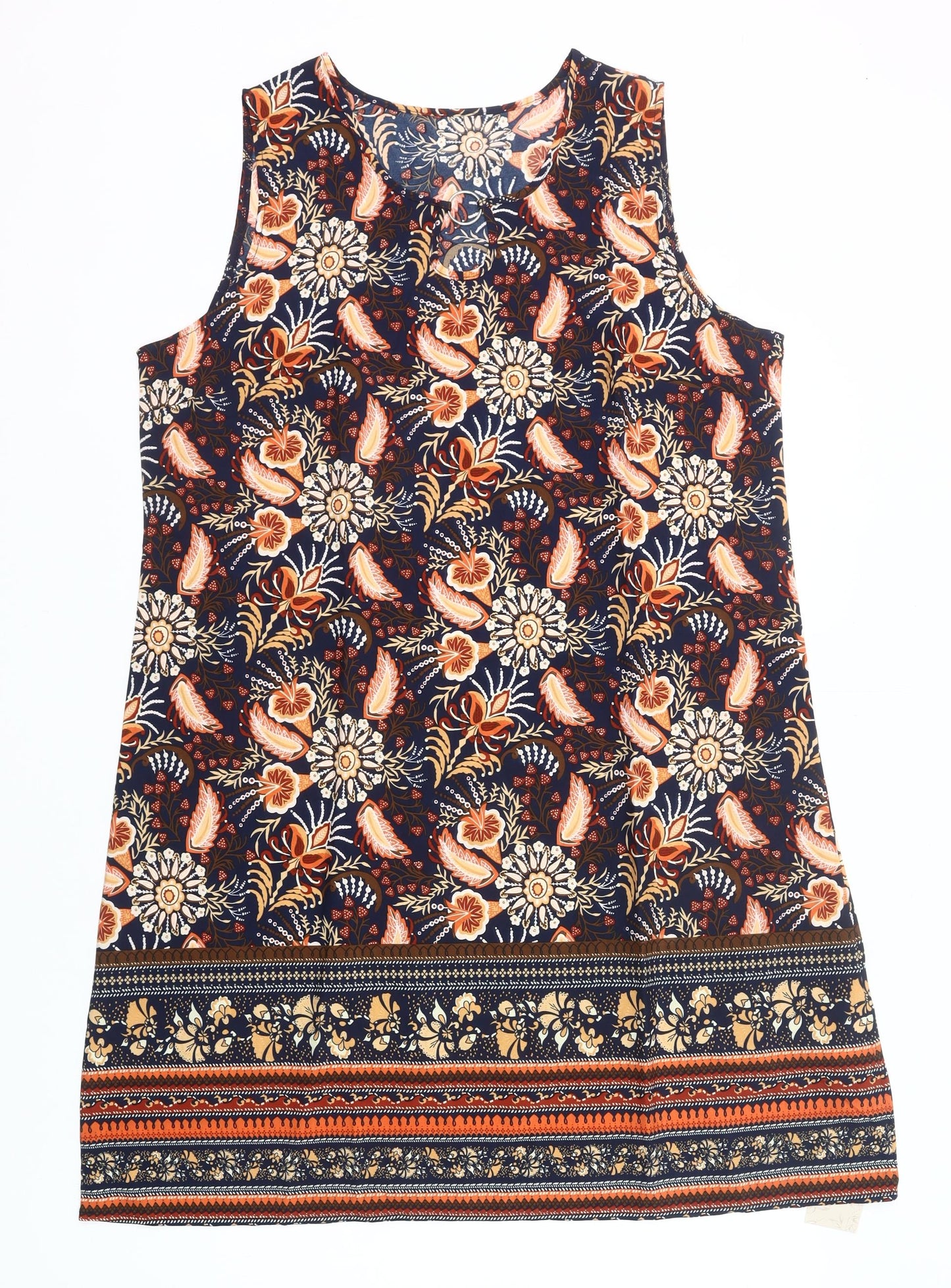 Emery Rose Womens Multicoloured XL Shift Dress Sleeveless Knee Length