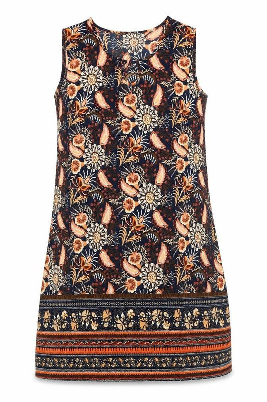 Emery Rose Womens Multicoloured XL Shift Dress Sleeveless Knee Length