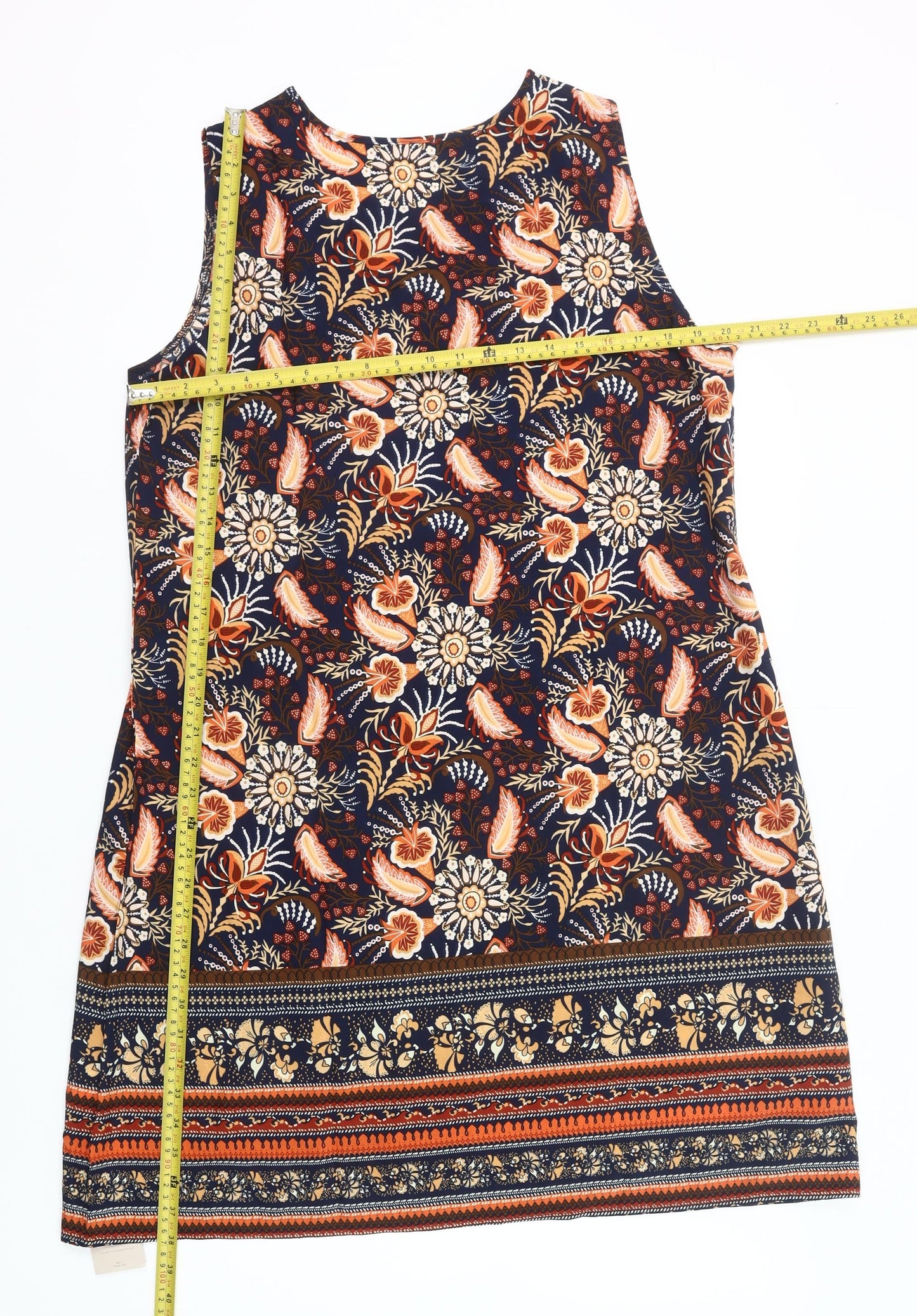 Emery Rose Womens Multicoloured XL Shift Dress Sleeveless Knee Length