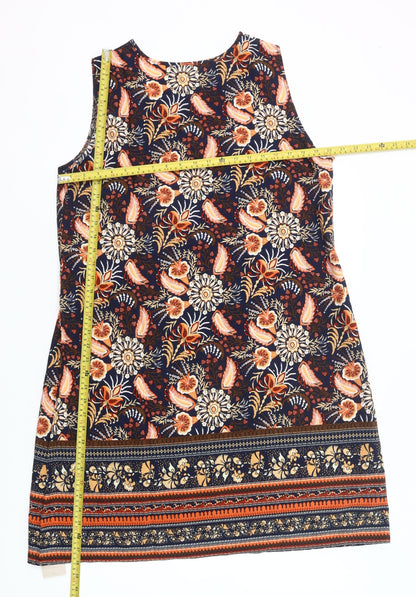 Emery Rose Womens Multicoloured XL Shift Dress Sleeveless Knee Length