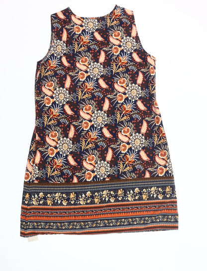 Emery Rose Womens Multicoloured XL Shift Dress Sleeveless Knee Length