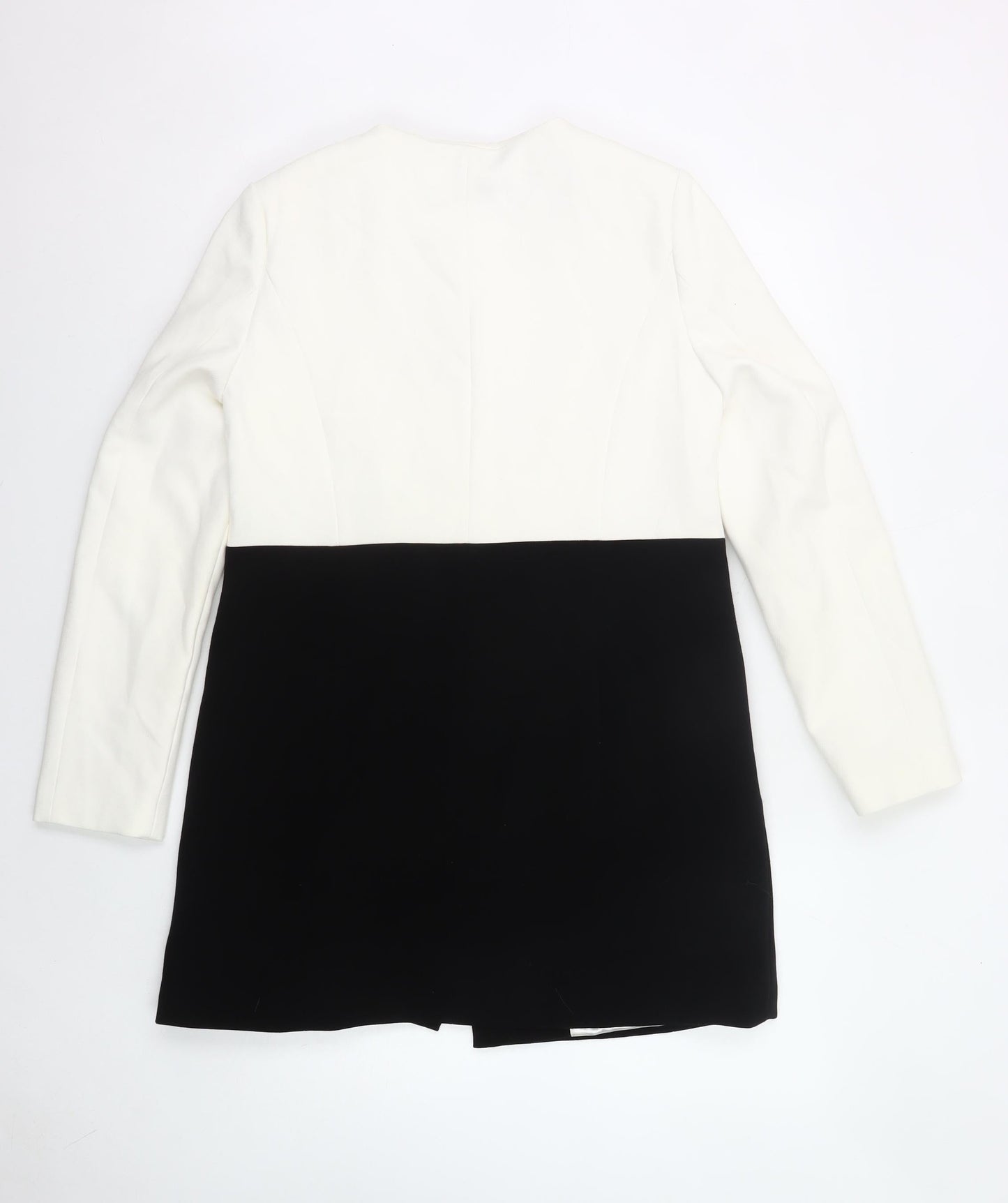Dunnes Women’s Black White Colourblock Coat Size 10 Workwear