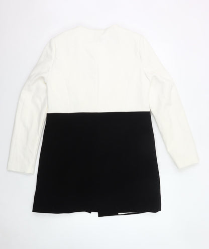 Dunnes Women’s Black White Colourblock Coat Size 10 Workwear