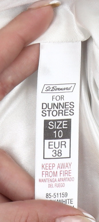Dunnes Women’s Black White Colourblock Coat Size 10 Workwear