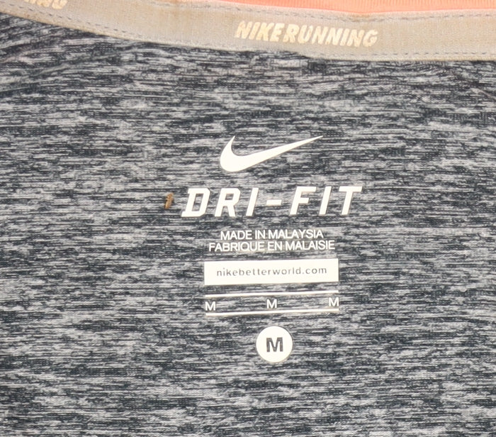 Nike Womens Blue Running Sweatshirt Size M 1/2 Zip Dri-Fit