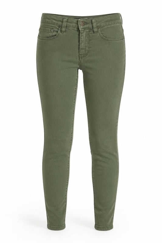 Front view of Dunnes Women’s Green Skinny Jeans, size UK 8 Slim, Stretch