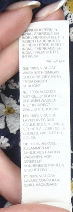 Fat Face Women’s Blue Floral Shirt Dress UK 10 Knee Length Viscose