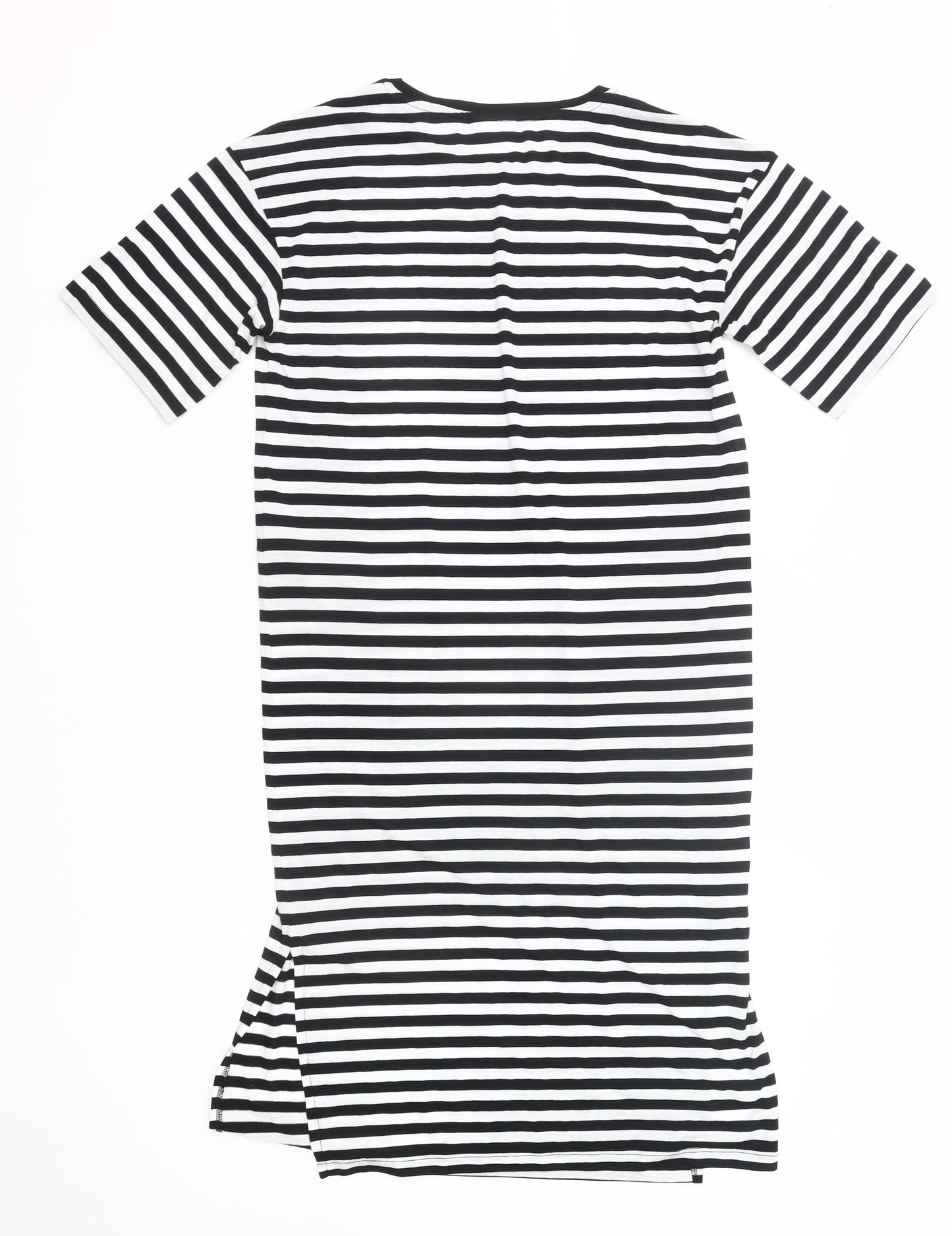 Noisy May Women’s Black White Striped T-Shirt Dress M
