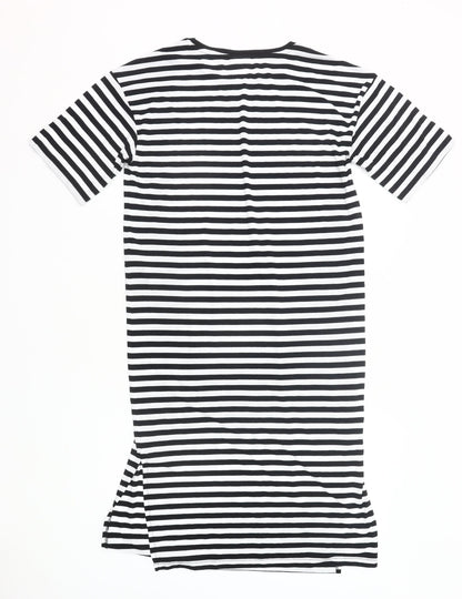 Noisy May Women’s Black White Striped T-Shirt Dress M