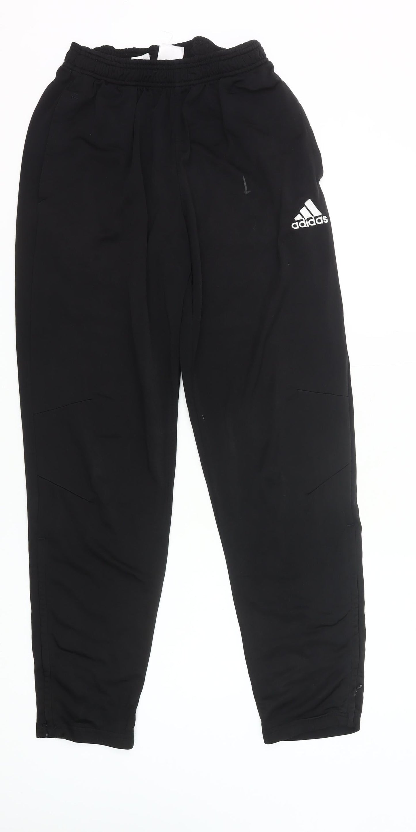 Adidas Mens Black Jogger Trousers Size M Polyester Elastic Waist
