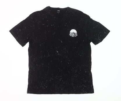 Dunnes Stores Men's Black Minds Eye Medium Relaxed Fit Graphic T-Shirt