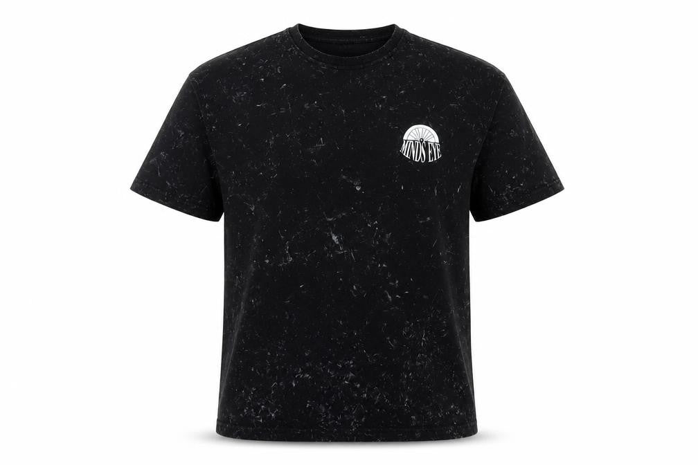 Front view of Dunnes Men's Black Minds Eye Medium Relaxed Fit Graphic T-Shirt