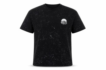 Front view of Dunnes Men's Black Minds Eye Medium Relaxed Fit Graphic T-Shirt