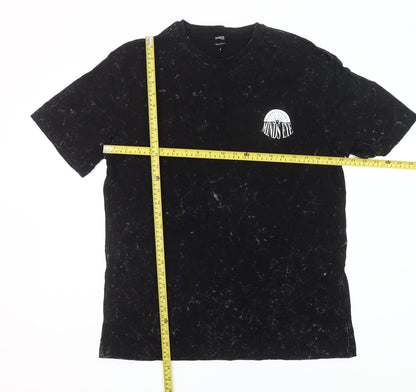 Dunnes Stores Men's Black Minds Eye Medium Relaxed Fit Graphic T-Shirt