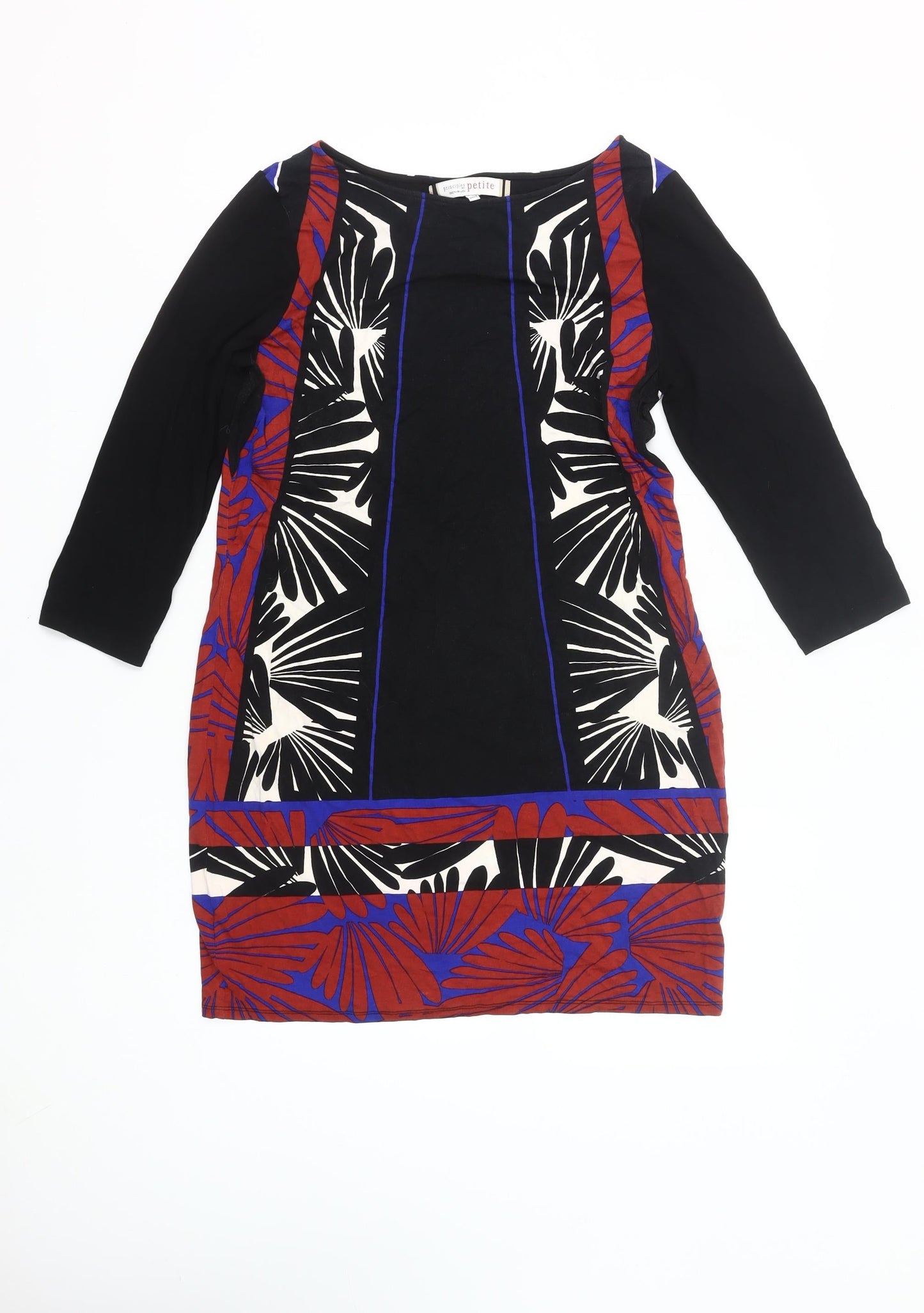 Principles Petite Women’s Shift Dress Black Red Blue Floral Size 12