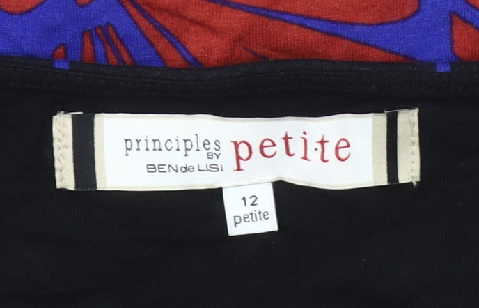 Principles Petite Women’s Shift Dress Black Red Blue Floral Size 12