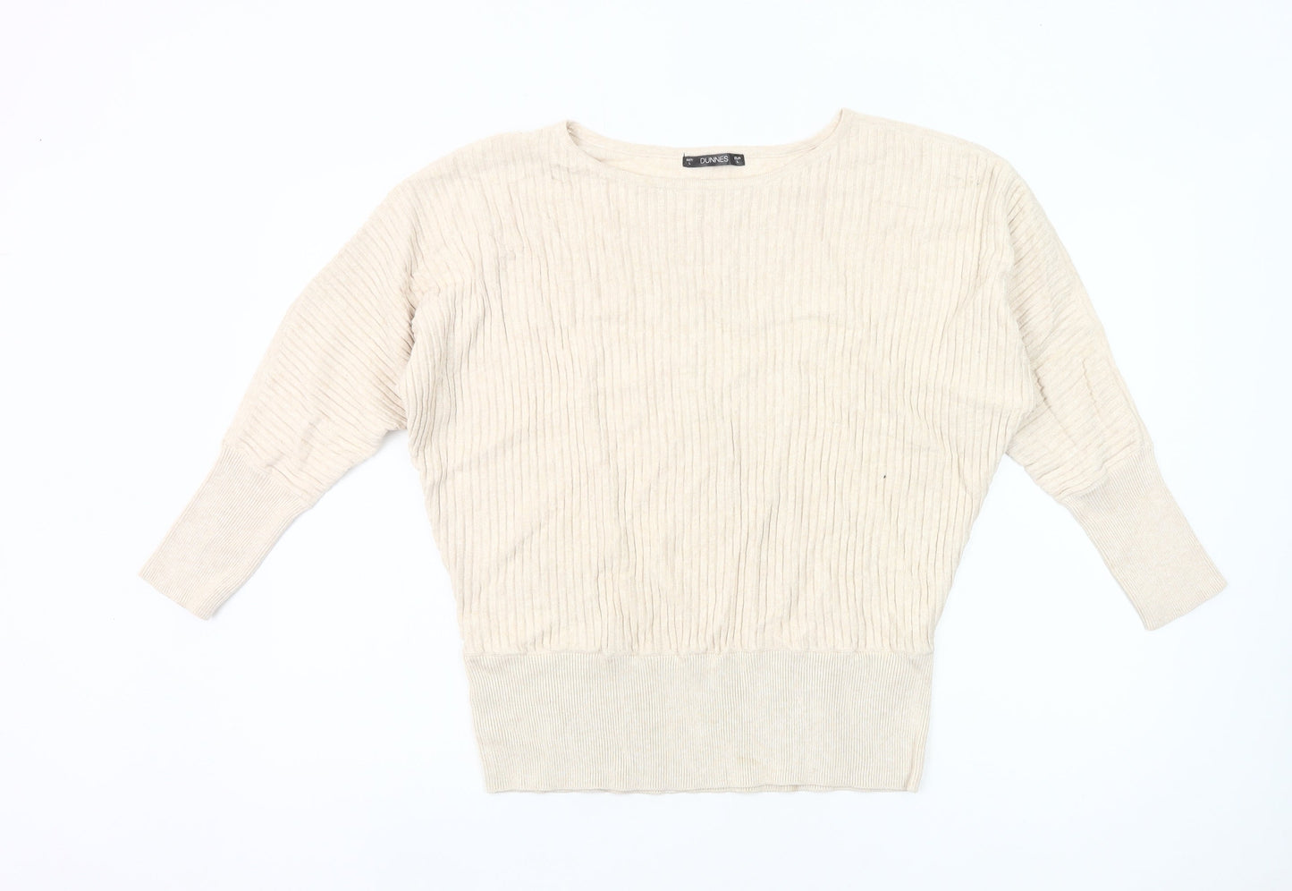 Dunnes Women’s Beige Size 16 Pullover Jumper 3/4 Sleeve Knit
