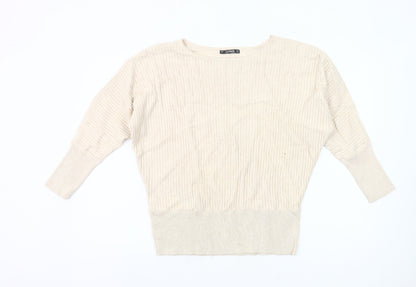 Dunnes Women’s Beige Size 16 Pullover Jumper 3/4 Sleeve Knit