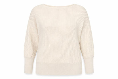 Front view of Dunnes Women’s Beige, size UK 16, jumper 3/4 Sleeve Knit