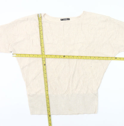 Dunnes Women’s Beige Size 16 Pullover Jumper 3/4 Sleeve Knit