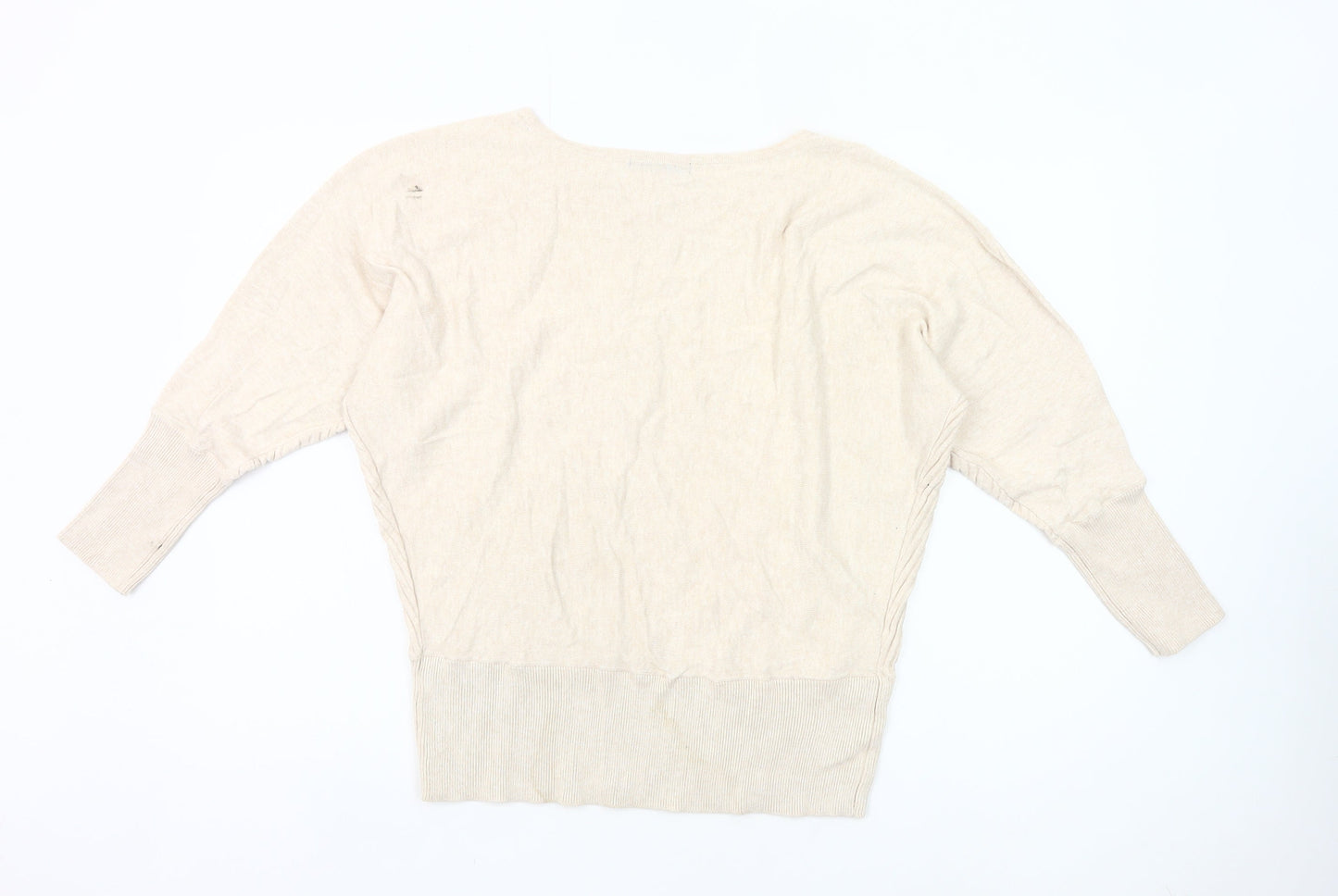 Dunnes Women’s Beige Size 16 Pullover Jumper 3/4 Sleeve Knit