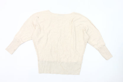 Dunnes Women’s Beige Size 16 Pullover Jumper 3/4 Sleeve Knit