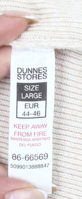 Dunnes Women’s Beige Size 16 Pullover Jumper 3/4 Sleeve Knit