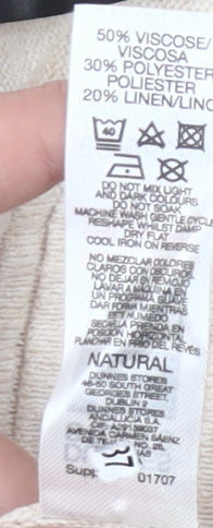 Dunnes Women’s Beige Size 16 Pullover Jumper 3/4 Sleeve Knit