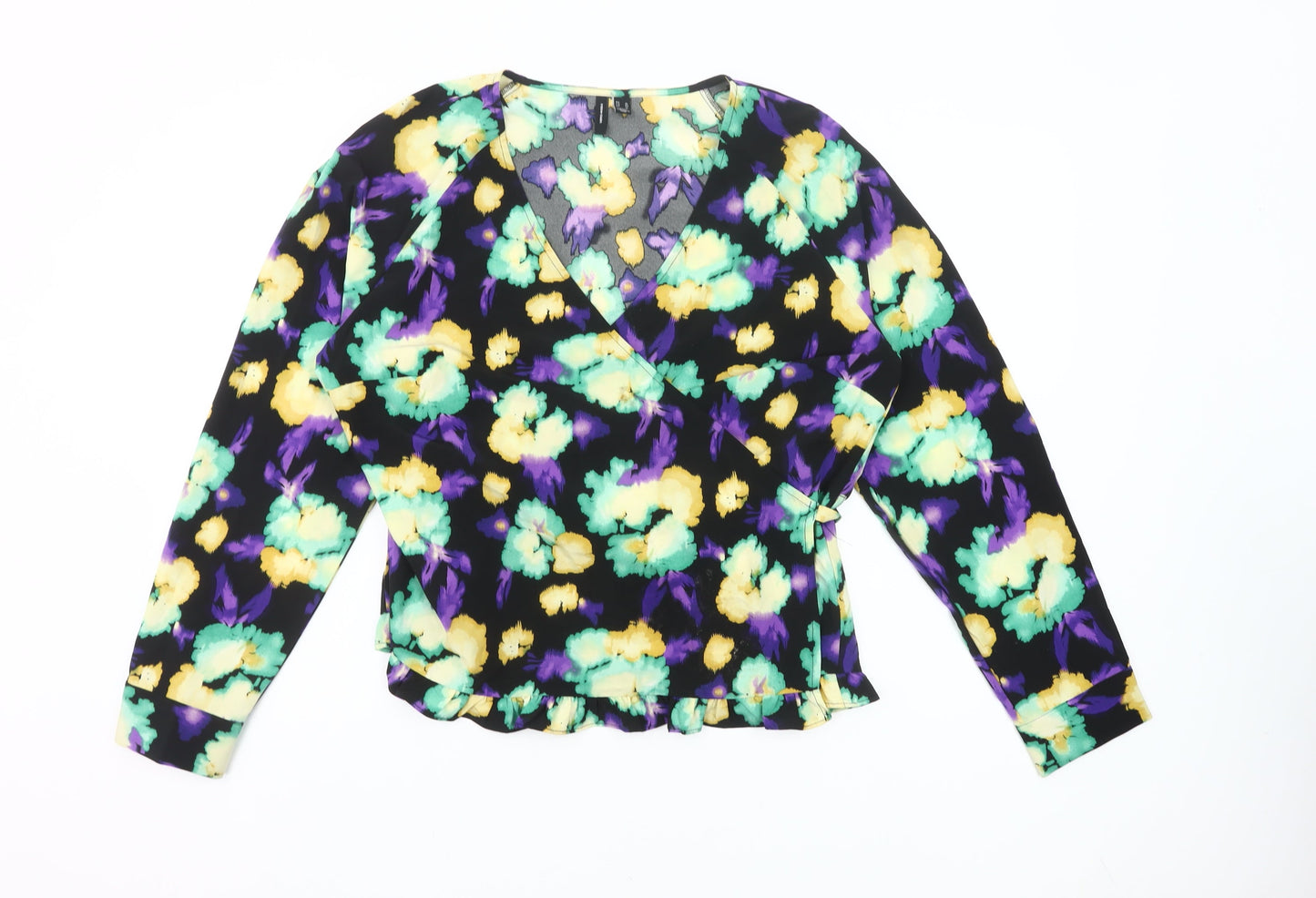 Vero Moda Womens Multicoloured Floral Wrap Blouse Size 16
