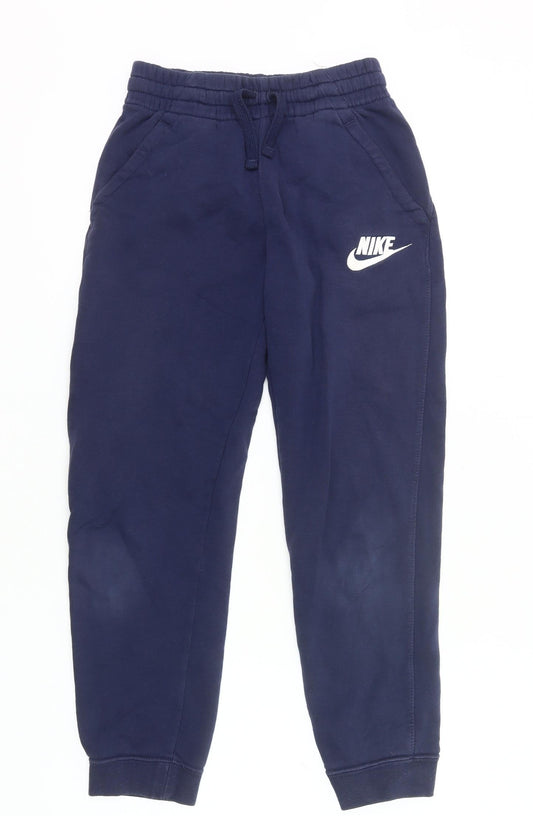 Boys UK Size 11-12 Years Nike Regular Fit Jogger Blue Trousers