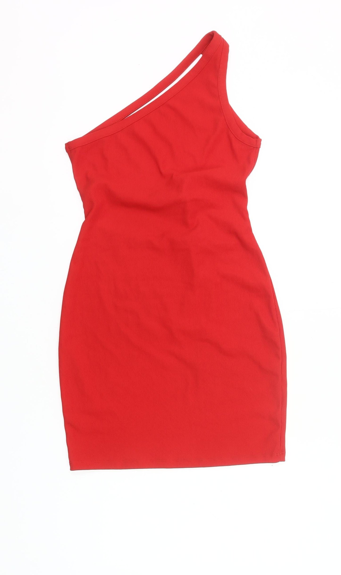 Pull&Bear Women’s Red Bodycon One Shoulder Party Dress Size 12