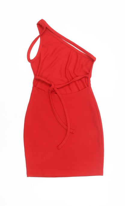 Pull&Bear Women’s Red Bodycon One Shoulder Party Dress Size 12