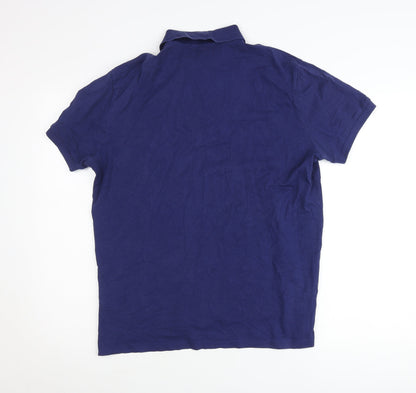 Ralph Lauren Men’s Blue Slim Fit Polo Shirt Size L Cotton Stretch