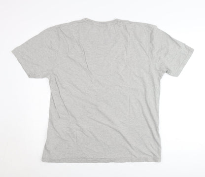Boston Crew Men's Grey Graphic T-Shirt Size L Cotton Casual