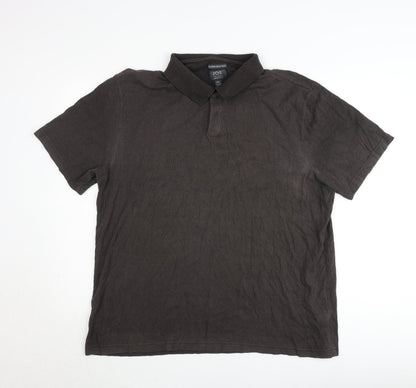 Joseph Abboud Men's Brown 2XL Cotton Blend Short Sleeve Polo Shirt