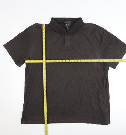 Joseph Abboud Men's Brown 2XL Cotton Blend Short Sleeve Polo Shirt