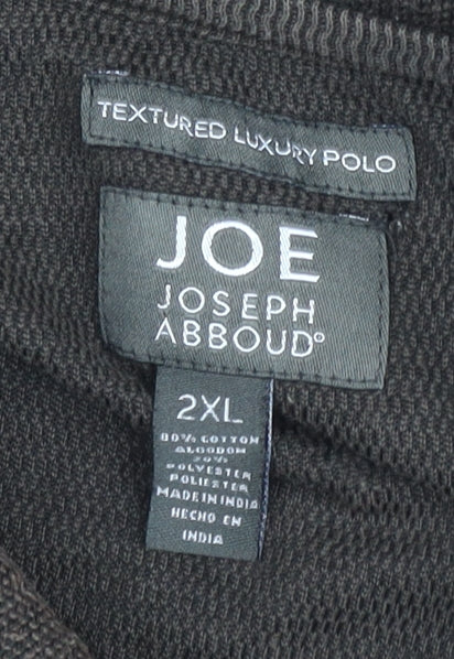 Joseph Abboud Men's Brown 2XL Cotton Blend Short Sleeve Polo Shirt