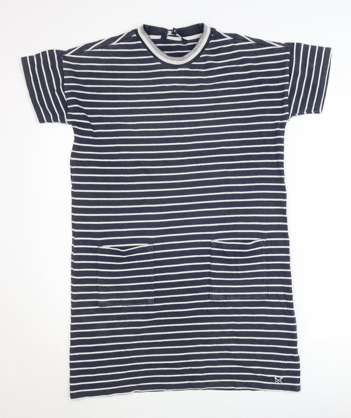 Crew Clothing Women’s Blue Striped Cotton T-Shirt Dress Size 10