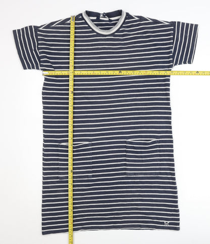 Crew Clothing Women’s Blue Striped Cotton T-Shirt Dress Size 10